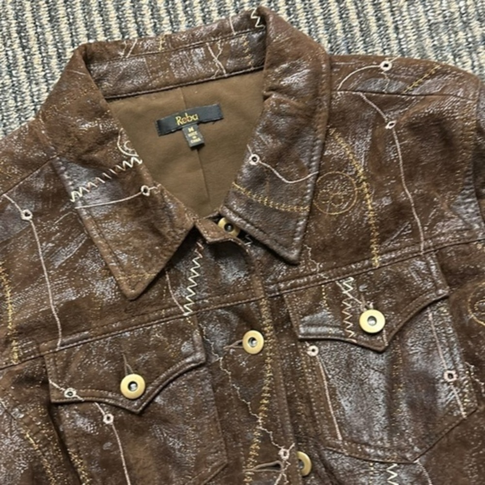 Reba faux suade embroidered jacket size medium
